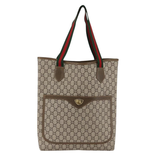 Gucci Ophidia Front Pocket Shopper Tote GG Coated Canvas, Beige, Canvas, Tote Bag