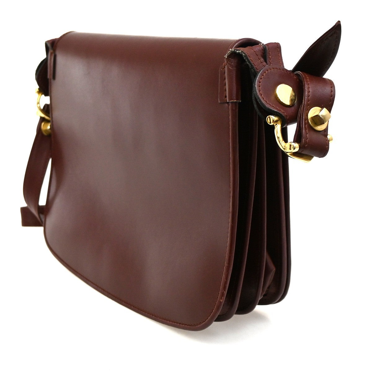 cartier Must de Cartier Shoulder Bag Leather, Burgundy, Leather, Shoulder Bag