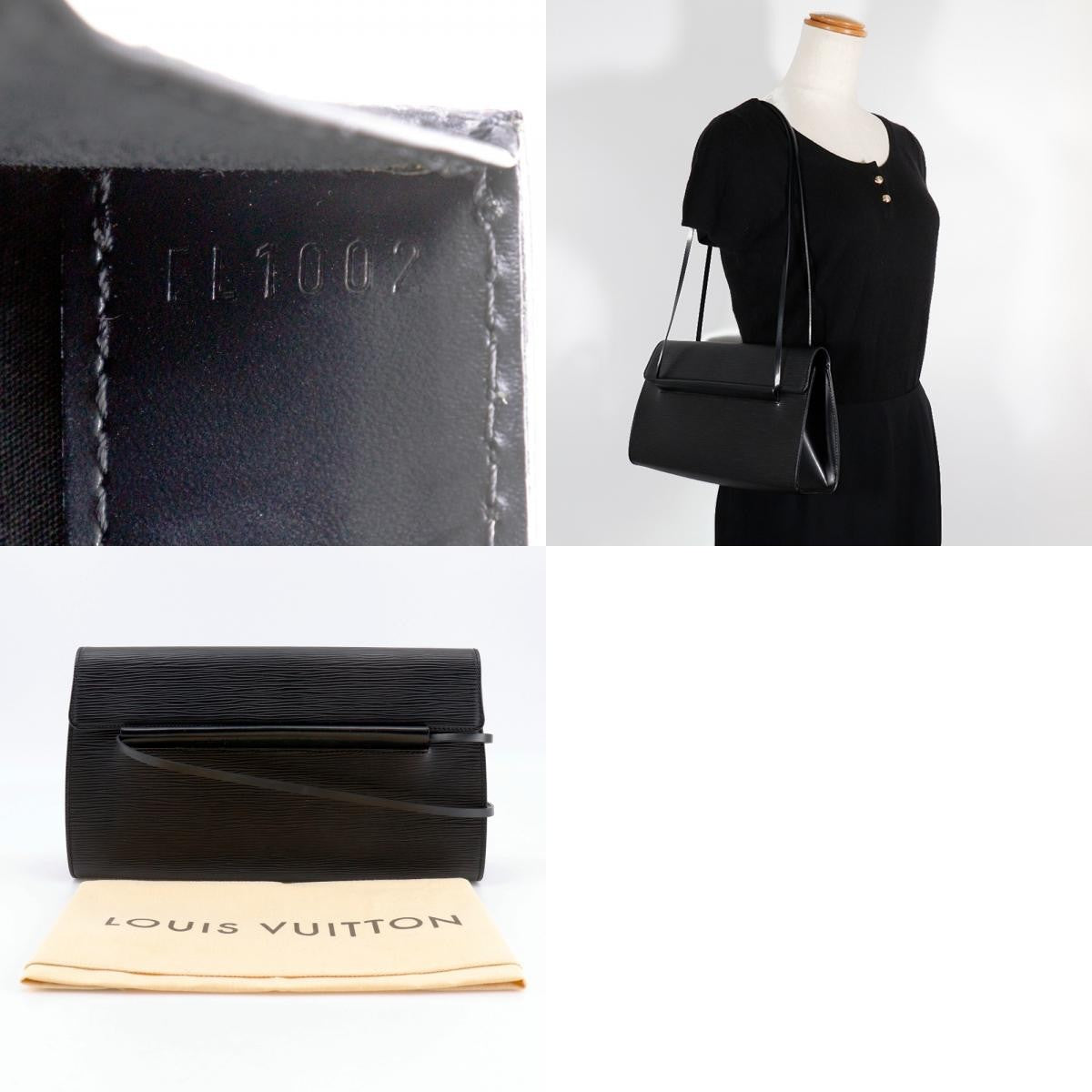 Louis Vuitton Dinard Handbag Epi Leather, BLACK, LEATHER, Shoulder bag