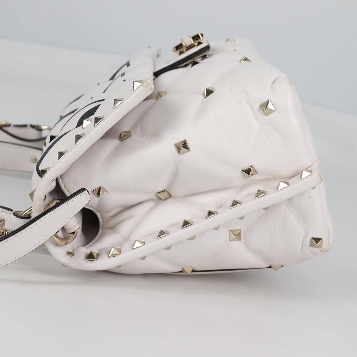 Valentino Garavani VLTN Candystud Top Handle Bag Printed Leather, WHITE, LEATHER, Handbag