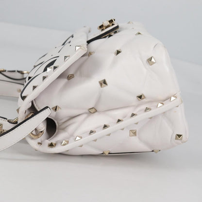 Valentino Garavani VLTN Candystud Top Handle Bag Printed Leather, WHITE, LEATHER, Handbag