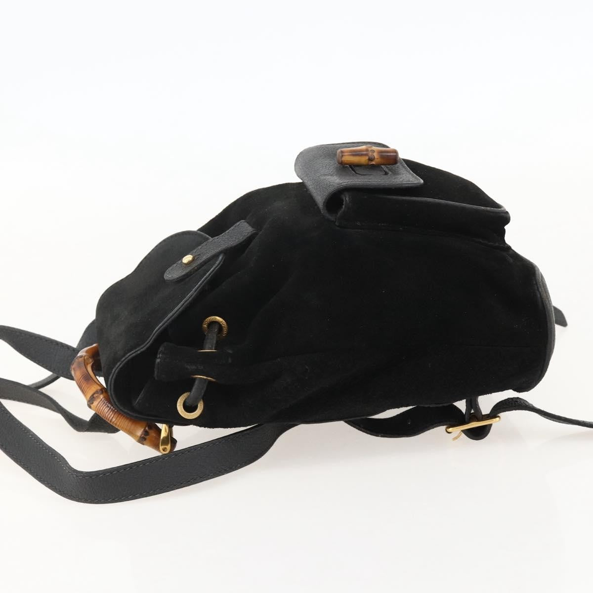 Gucci Gucci bamboo backpack daim, Black, Denim, Backpack