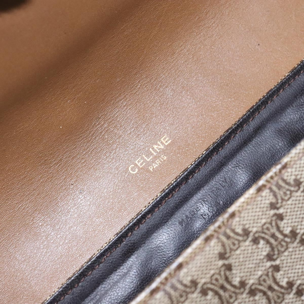 Celine Macadam Shoulder Bag PVC Leather, BEIGE, PVC, Shoulder bag