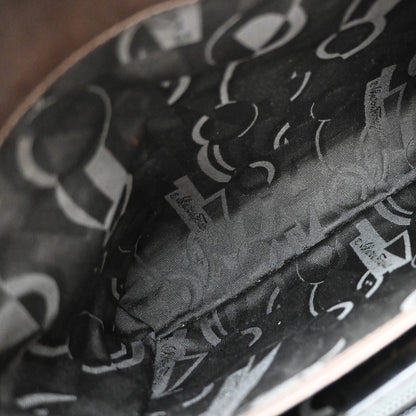 Salvatore Ferragamo Gancini Convertible Top Handle Bag Leather, BROWN, LEATHER, Handbag