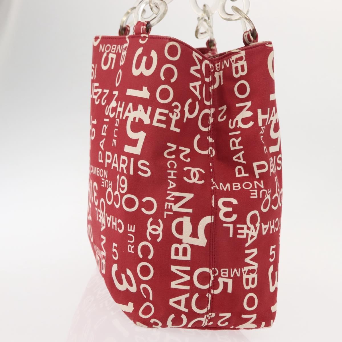 Chanel 31 Rue Cambon Beach Zip Tote Printed Canvas, RED, CANVAS, Tote bag