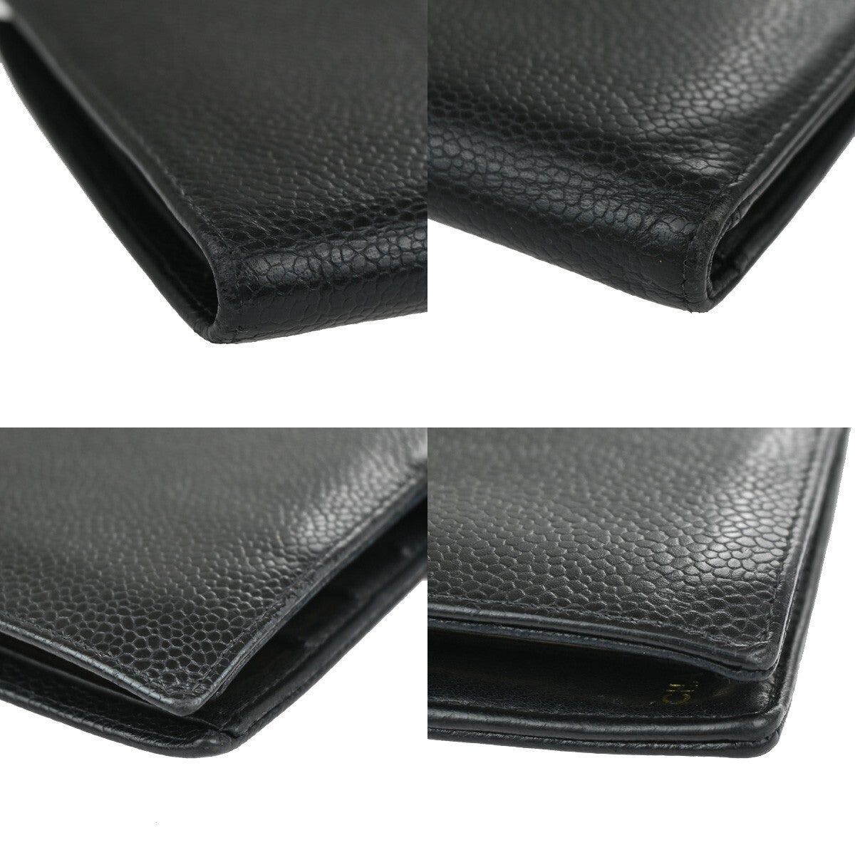 Chanel CC Bifold Wallet Quilted Caviar, BLACK, LEATHER, Wallets