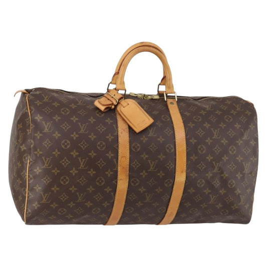 Louis Vuitton Keepall Bag Monogram Canvas, BROWN, CANVAS, Travel bag