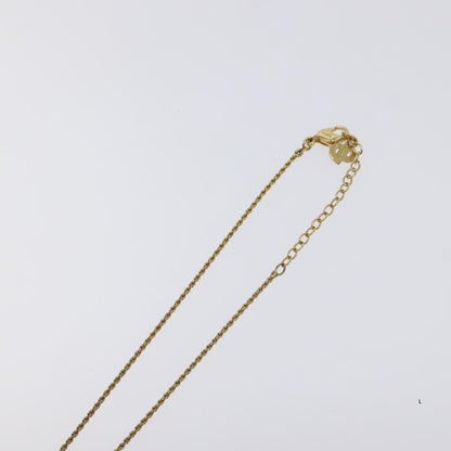 Christian Dior Vintage Logo Round Pendant Necklace Metal, GOLD, METAL, Necklace