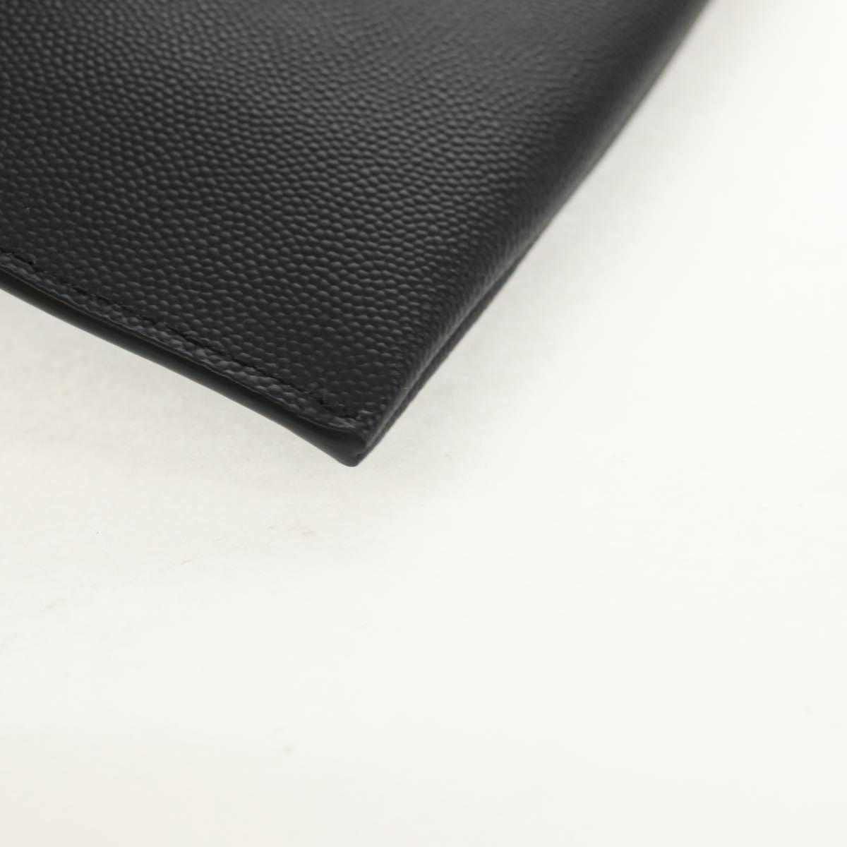 Saint Laurent Classic Monogram Zip Bill Pouch Leather, BLACK, LEATHER, Clutche & pouche