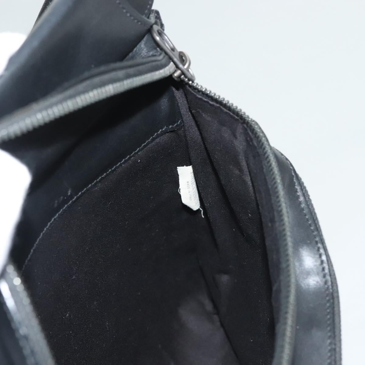 Bottega Veneta Utility Waist Bag Leather with Intrecciato, BLACK, LEATHER, Travel bag