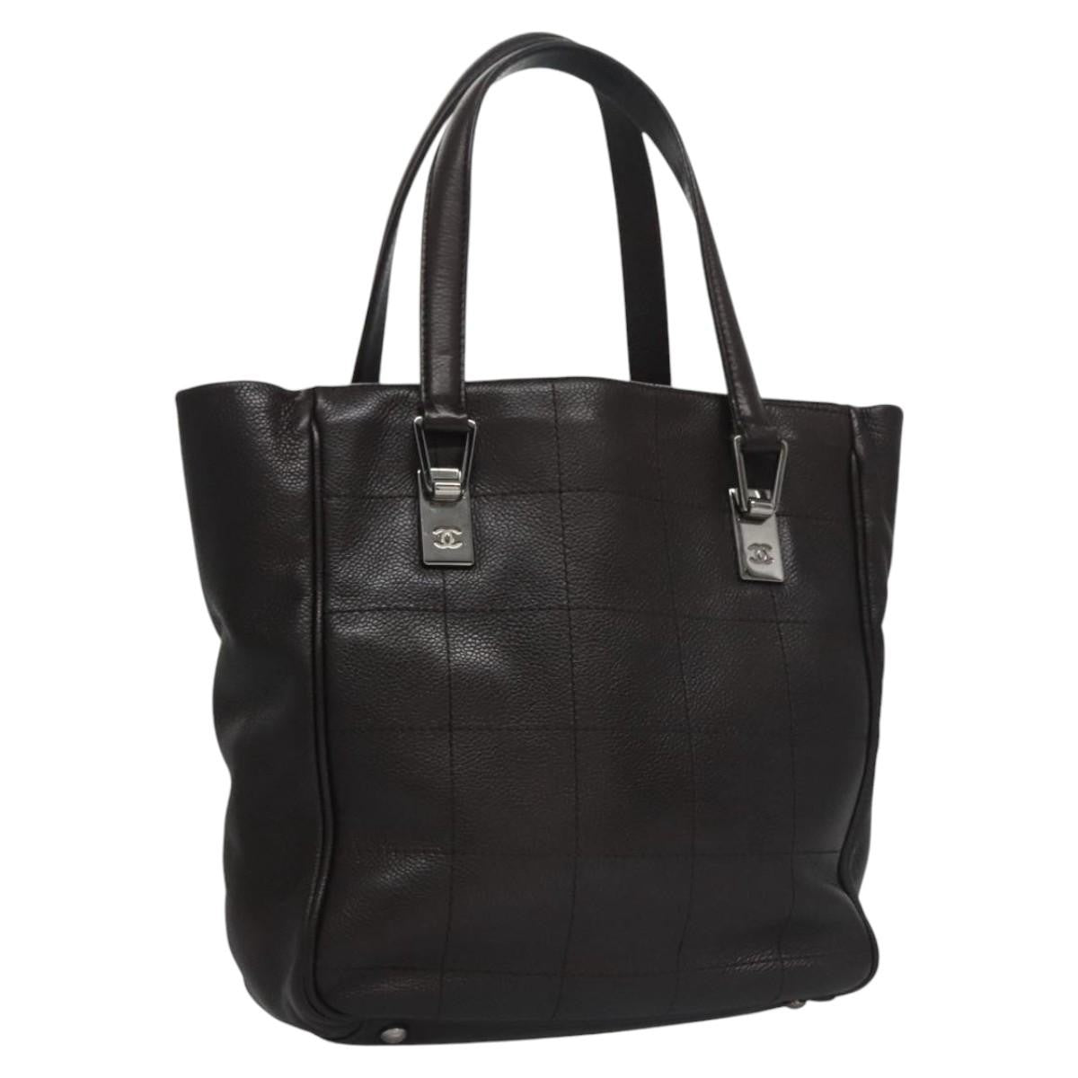 Chanel Chocolate Bar Coco Mark handbag Caviar skin, BROWN, LEATHER, Handbag