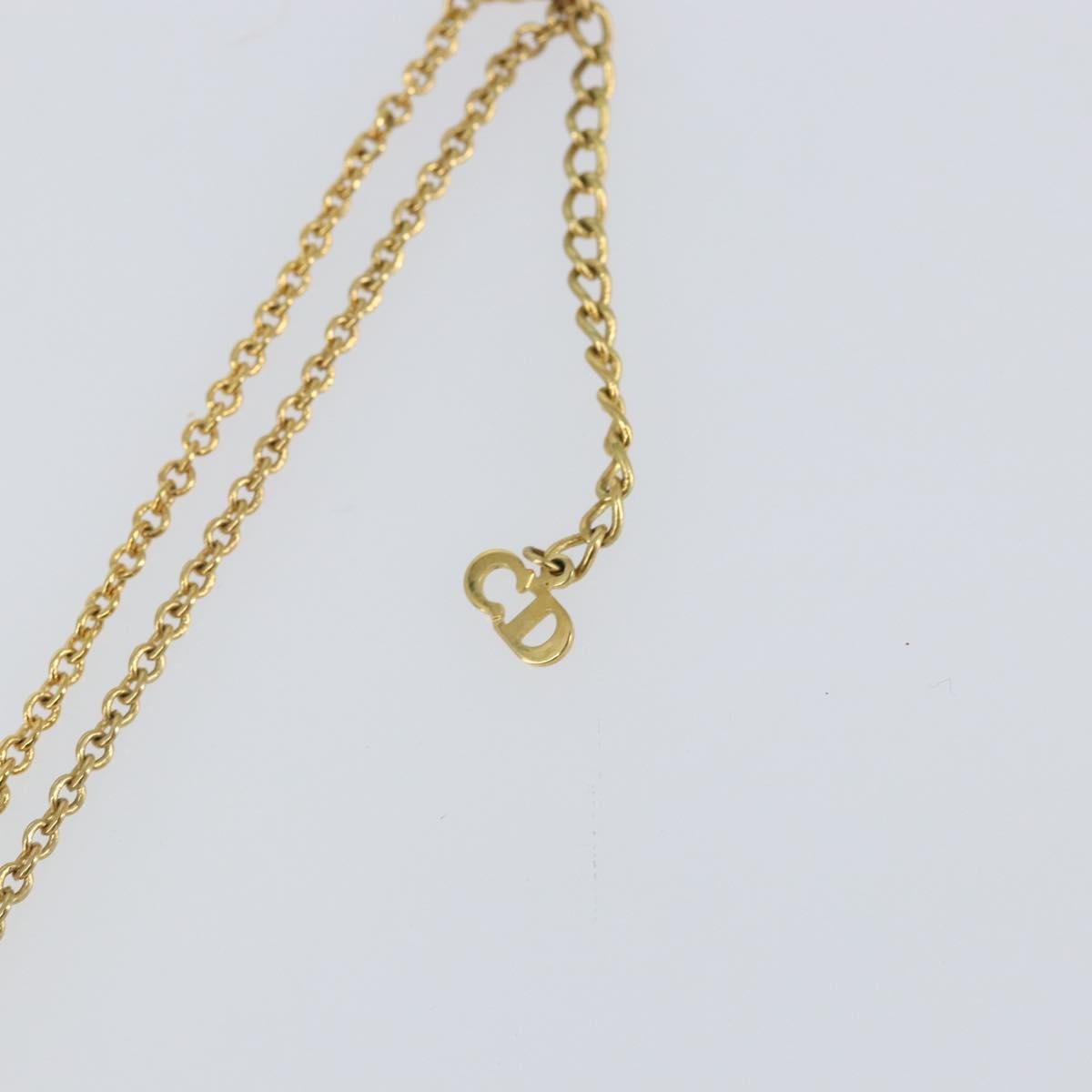 Christian Dior D logo Pendant Necklace Metal, GOLD, METAL, Necklace