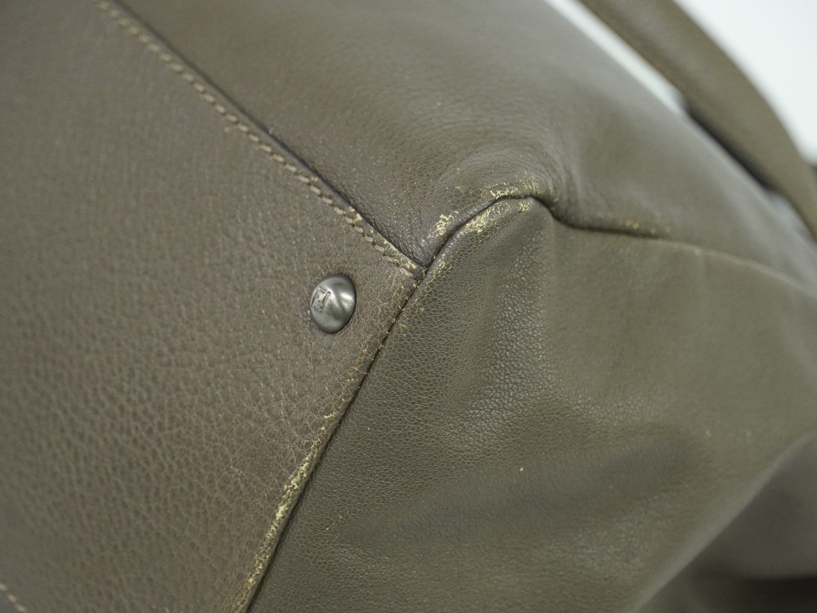 Fendi Peekaboo Bag Leather, GRAY, LEATHER, Handbag