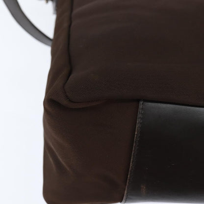 Gucci Vintage Bamboo Handle Bag Nylon, BROWN, NYLON, Handbag