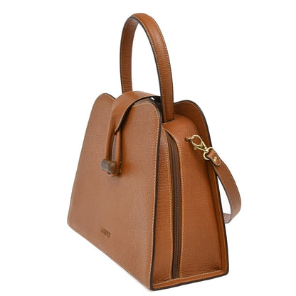 Loewe Turn Lock Leather, BROWN, LEATHER, Handbag