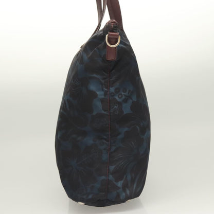 Prada Convertible Tote Printed Tessuto with Saffiano, BLUE, NYLON, Tote bag