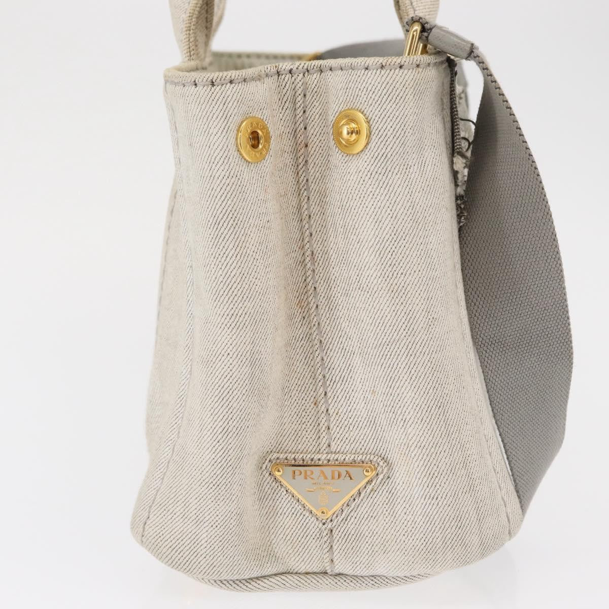 Prada Canapa Convertible Tote Canvas, GRAY, CANVAS, Tote bag