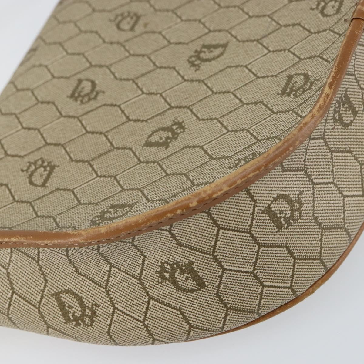 Christian Dior Vintage Honeycomb Shoulder Bag Canvas and Leather, BEIGE, CANVAS, Shoulder bag