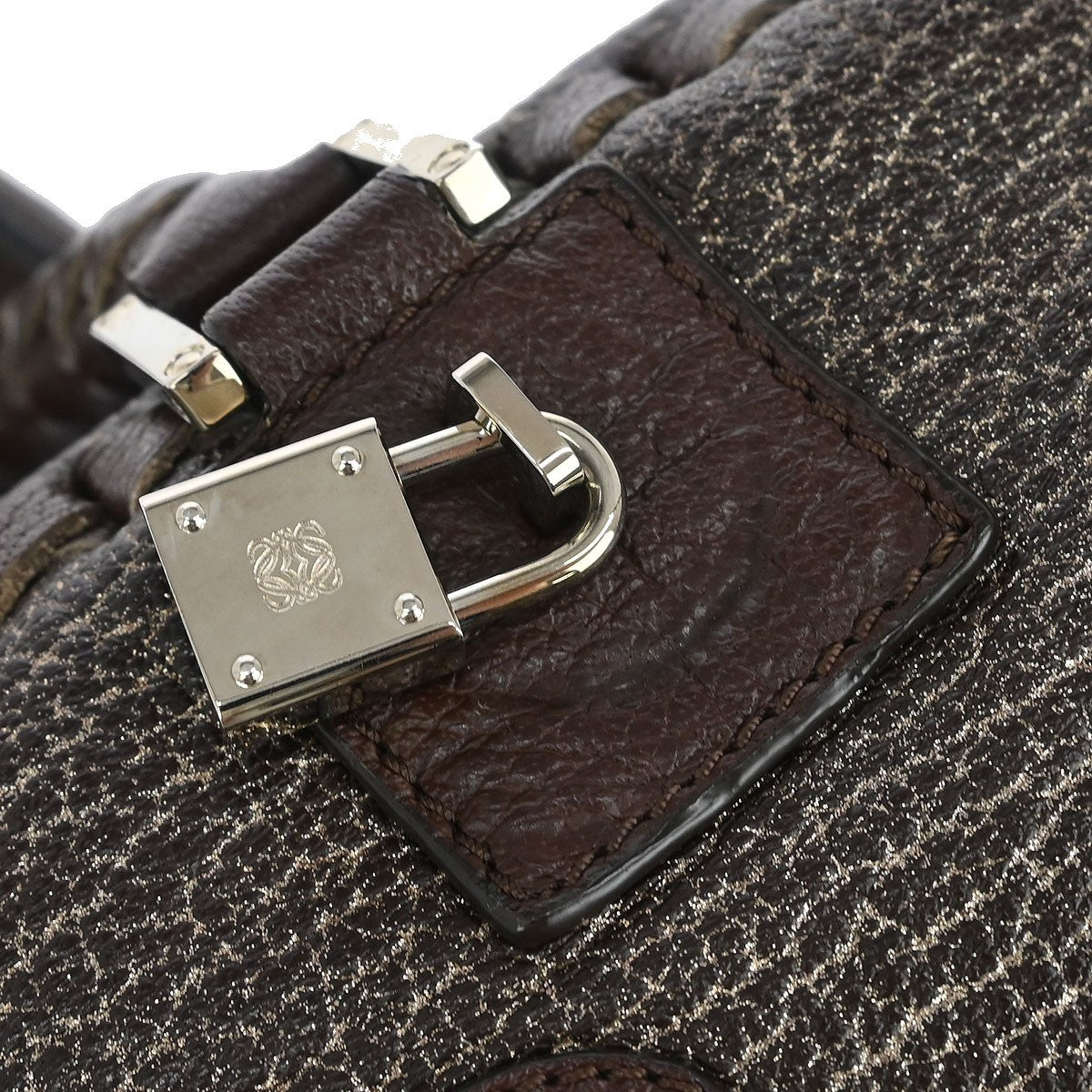 Loewe Amazona Bag Whipstitch Leather, BROWN, LEATHER, Handbag