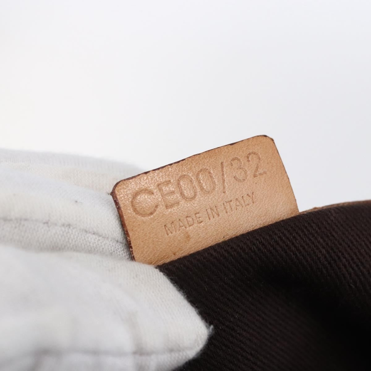 Celine Vintage Macadam Shoulder Bag Canvas and Leather, BROWN, CANVAS, Shoulder bag