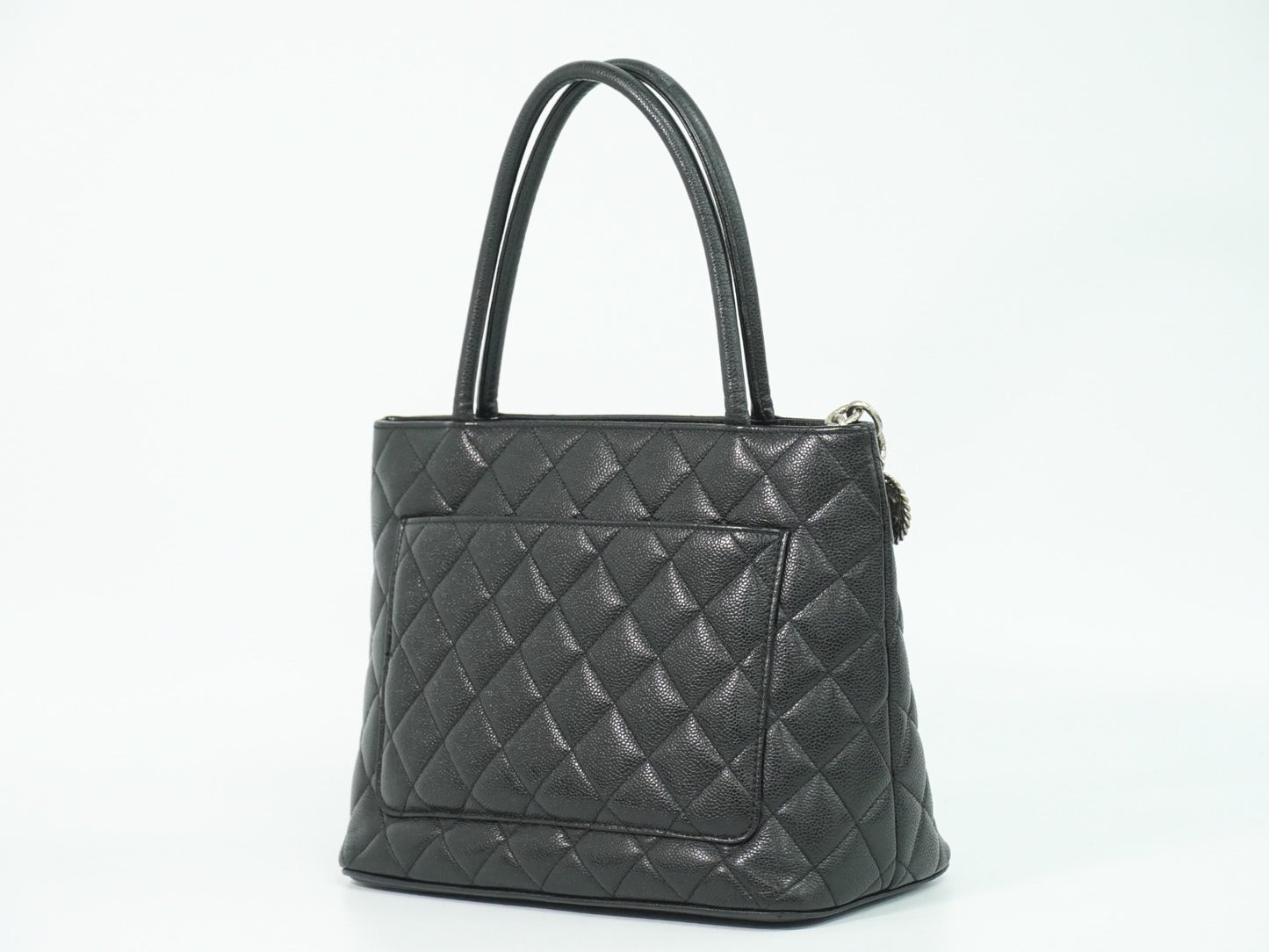 Chanel Medallion Tote Quilted Caviar, BLACK, LEATHER, Tote bag