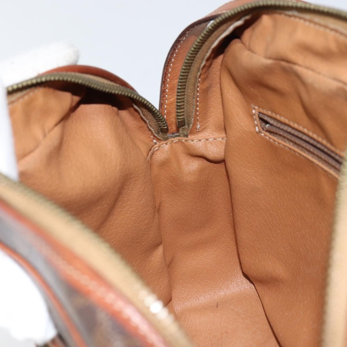 Celine Vintage Macadam Shoulder Bag Canvas and Leather, BROWN, CANVAS, Shoulder bag