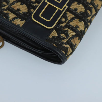 Christian Dior Vintage Trotter Crossbody Bag Diorissimo Coated Canvas, NAVY, CANVAS, Shoulder bag
