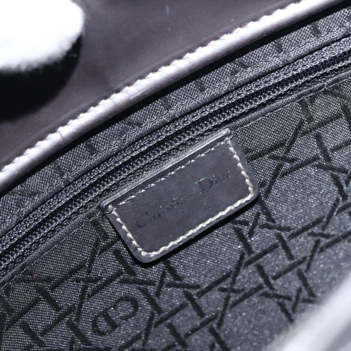 Christian Dior Vintage Handbag Leather, GRAY, LEATHER, Handbag