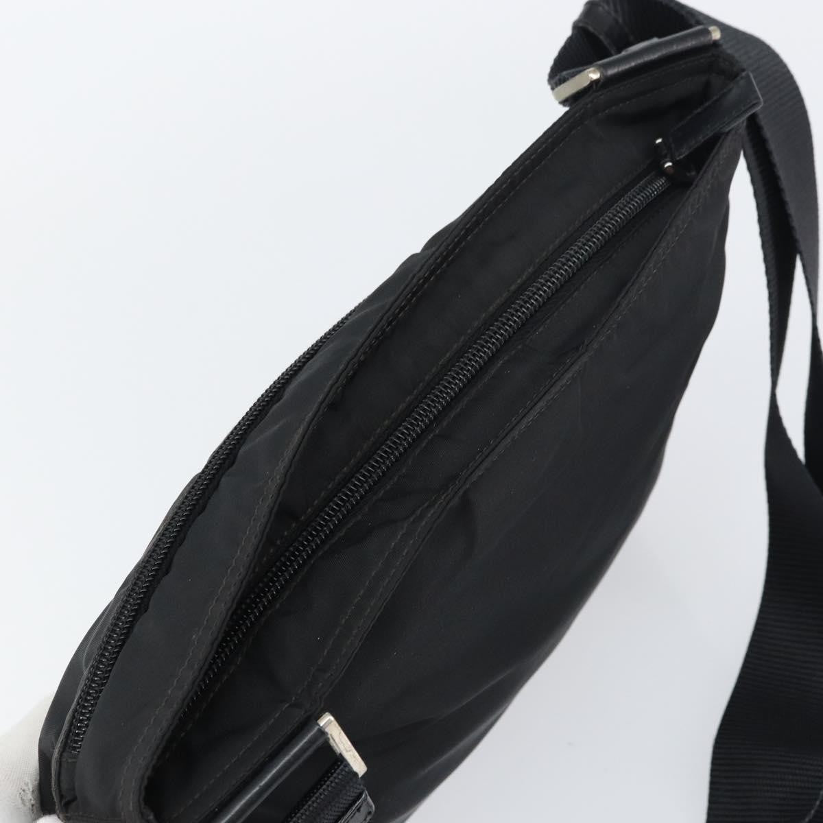 Prada Front Pocket Messenger Bag Tessuto, BLACK, NYLON, Shoulder bag