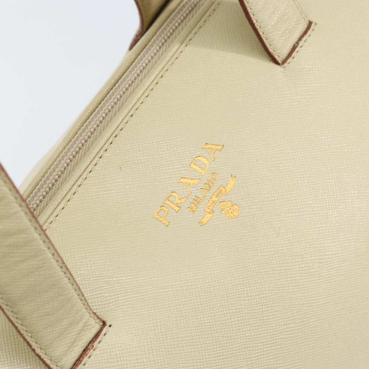 Prada Vintage Handbag Leather, BEIGE, LEATHER, Handbag
