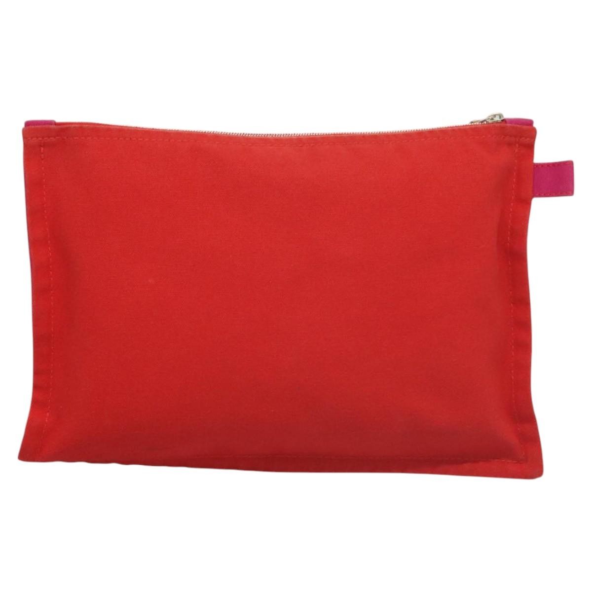 Hermes Bora Bora Pouch Toile, PINK, CANVAS, Clutche & pouche