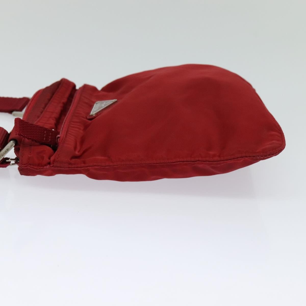 Prada Front Pocket Messenger Bag Tessuto, Red, Nylon, Shoulder Bag