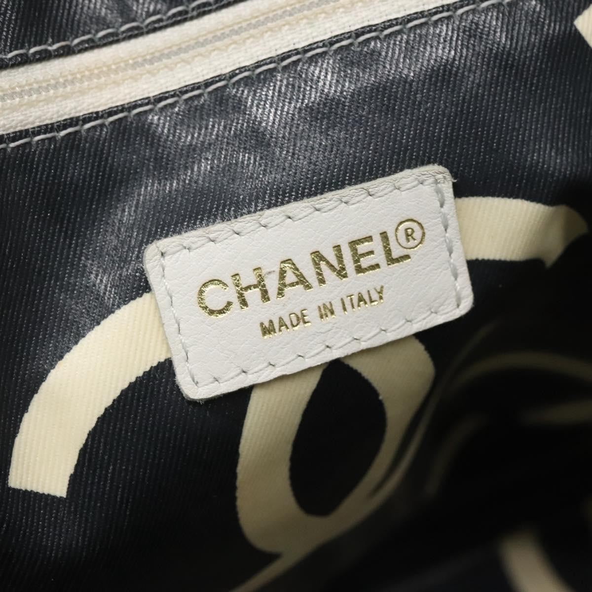 Chanel CC Resin Chain Tote Quilted Raffia, WHITE, WOOD, Tote bag