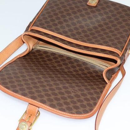 Celine Macadam Shoulder Bag PVC Leather, BROWN, CANVAS, Shoulder bag