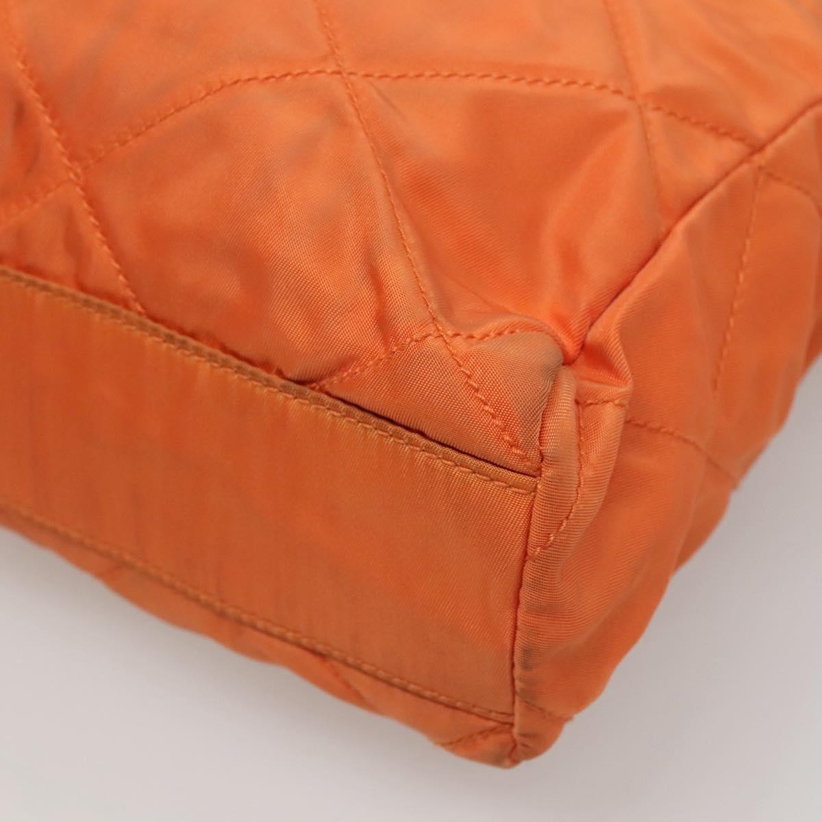 Prada Chain Shoulder Bag Quilted Tessuto, ORANGE, NYLON, Shoulder bag