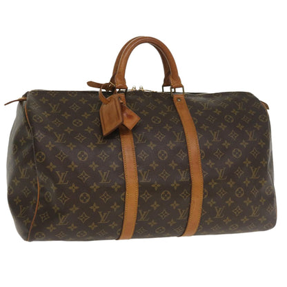 Louis Vuitton Keepall Bag Monogram Canvas, BROWN, CANVAS, Travel bag