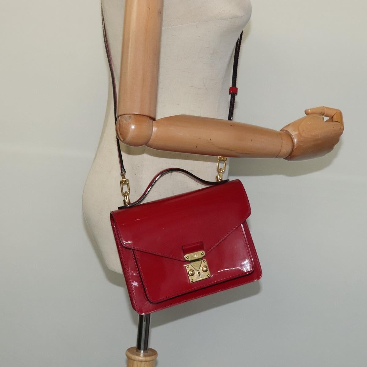 Louis Vuitton Monceau Handbag Vernis, BURGUNDY, PATENT_LEATHER, Handbag