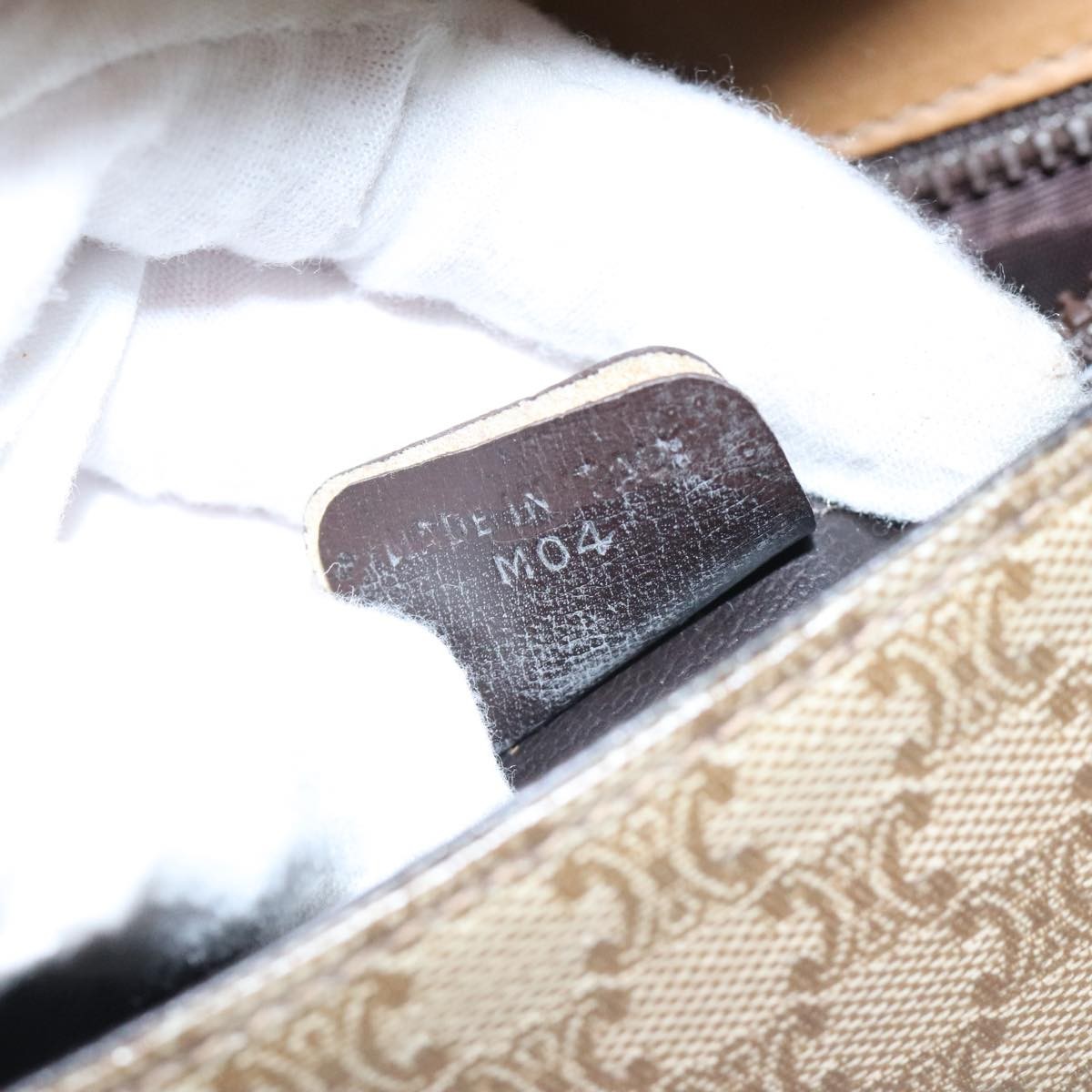 Celine Macadam Shoulder Bag Canvas, BEIGE, CANVAS, Shoulder bag