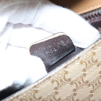 Celine Macadam Shoulder Bag Canvas, BEIGE, CANVAS, Shoulder bag