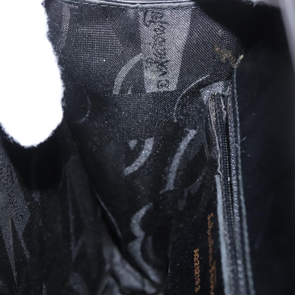 Salvatore Ferragamo Gancini Convertible Top Handle Bag Leather, BLACK, LEATHER, Handbag