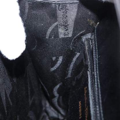 Salvatore Ferragamo Gancini Convertible Top Handle Bag Leather, BLACK, LEATHER, Handbag