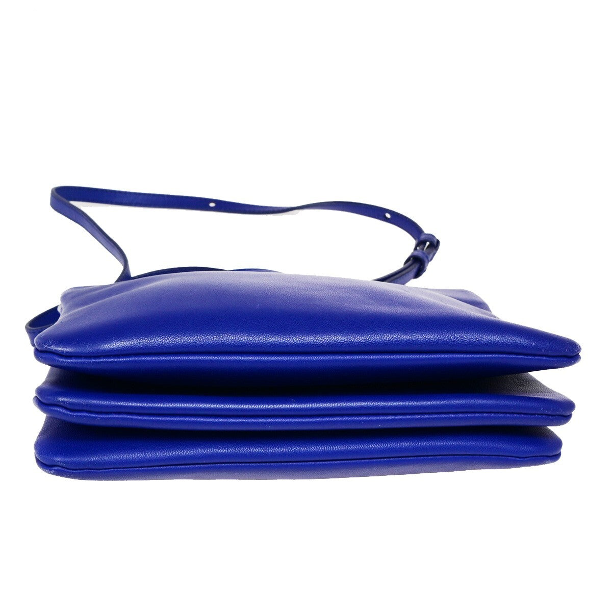 Celine Trio Crossbody Bag Leather, BLUE, LEATHER, Crossbody bag