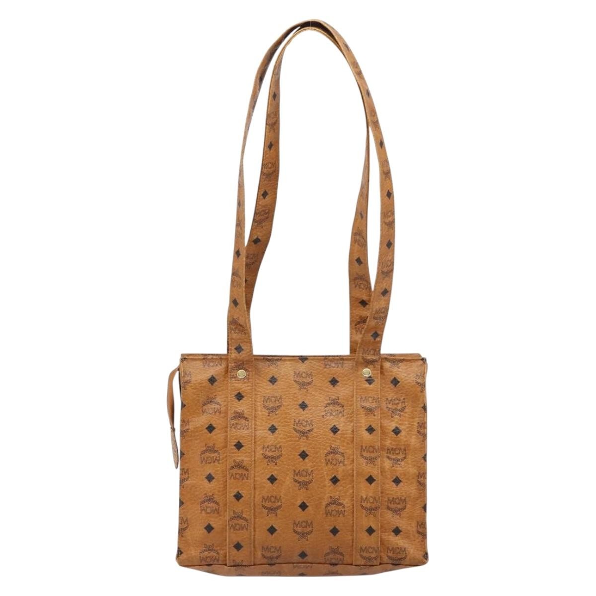 MCM Vintage Visetos Tote bag Canvas, BROWN, CANVAS, Tote bag
