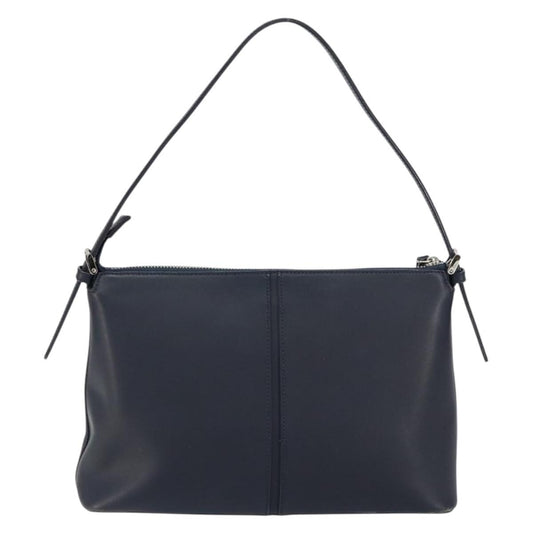 Burberry Vintage Shoulder Bag Leather, NAVY, LEATHER, Shoulder bag