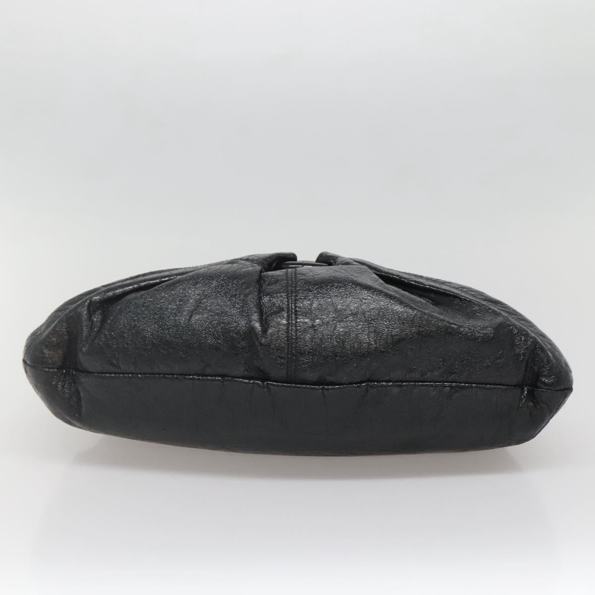 Salvatore Ferragamo Gancini Shoulder Bag Leather, BLACK, LEATHER, Shoulder bag