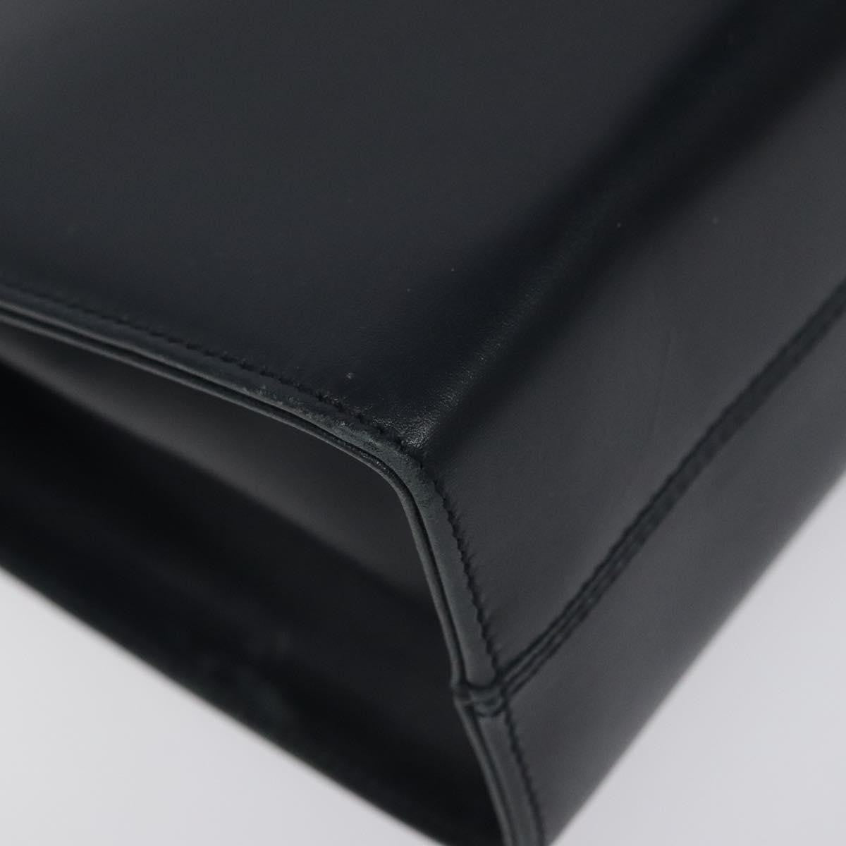 Salvatore Ferragamo Vintage Gancini Chain Shoulder Bag Leather, NAVY, LEATHER, Shoulder bag