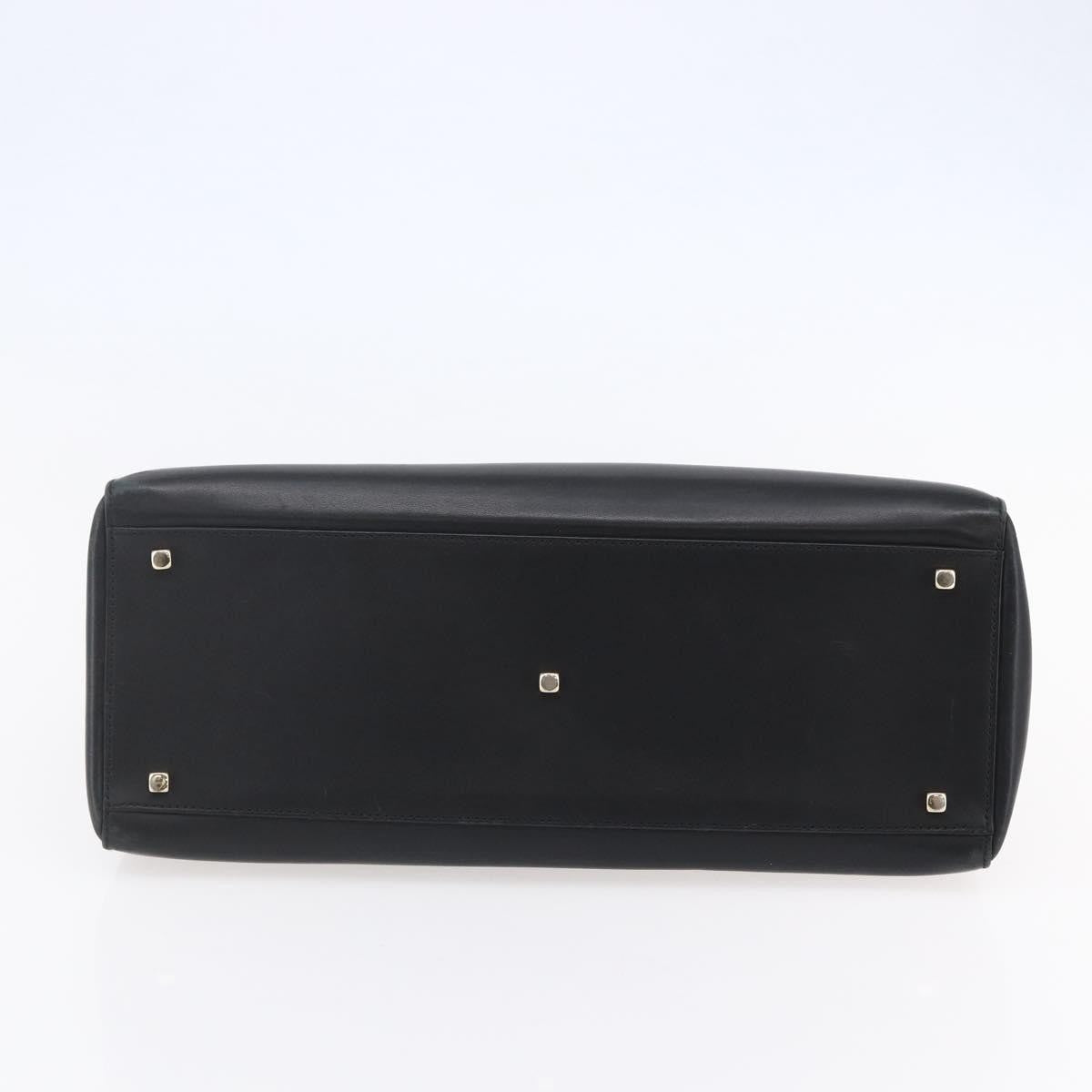 Salvatore Ferragamo Gancini handbag Leather, BLACK, LEATHER, Handbag