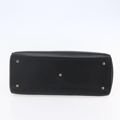 Salvatore Ferragamo Gancini handbag Leather, BLACK, LEATHER, Handbag