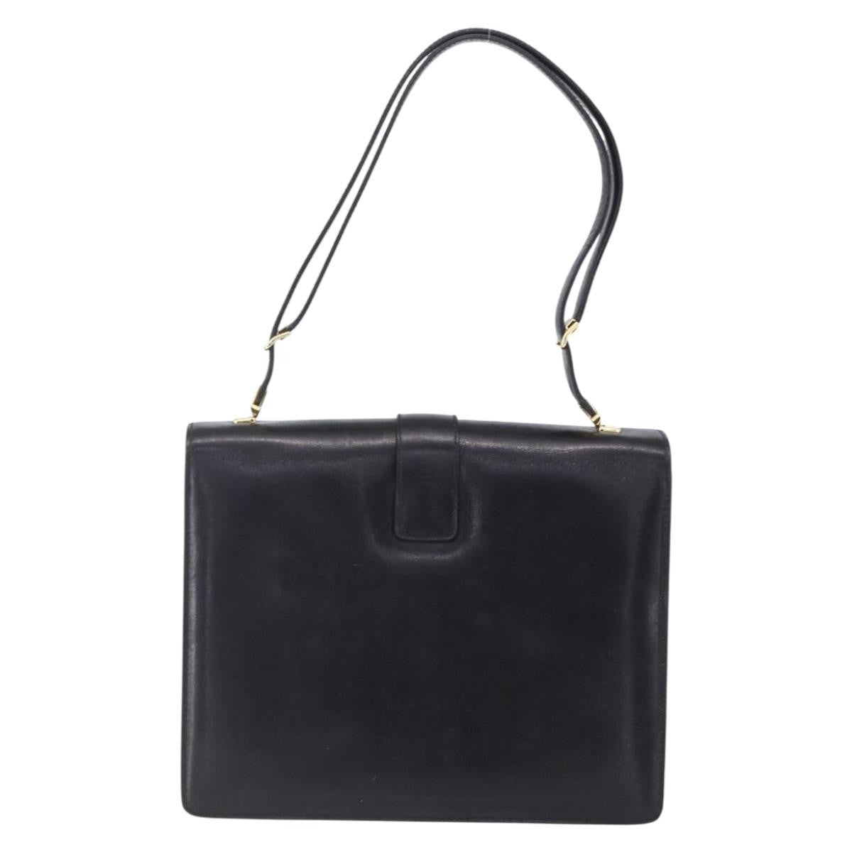 Burberry Vintage Shoulder Bag Leather, BLACK, LEATHER, Shoulder bag