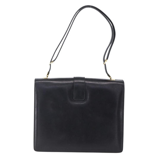 Burberry Vintage Shoulder Bag Leather, BLACK, LEATHER, Shoulder bag